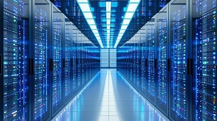 Create an image of a modern data center please-1-1-1