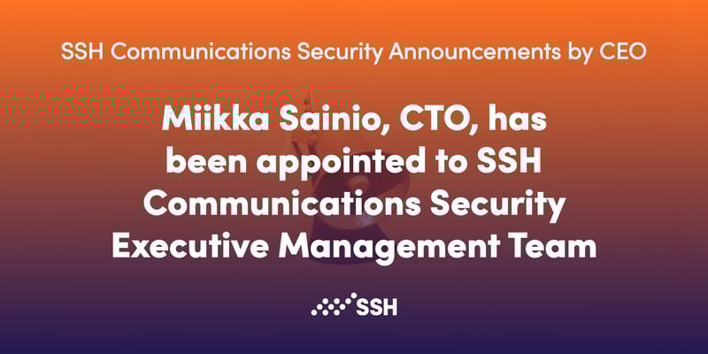Miikka Sainio appointed to SSH's Executive Management Team