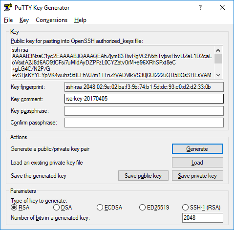 Udfyld skyskraber Skråstreg How to install and use puttygen to create new key pairs and change  passphrases. Installing keys on server, managing SSH keys.